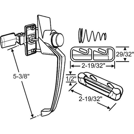 Strybuc Push Button Latch Set White 17-82W